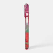 Rode roze monogram naam abstract patroon iPhone hoesje (Linkerkant)