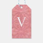 Rode Roze Monogram Waterverf Cadeaulabel (Voorkant)