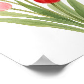 Rode Roze Mooie Tulpen Schilderij Bloemig Kunst aa Poster (Hoek)