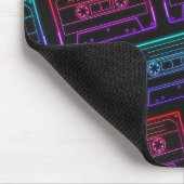 Rode Roze Neon Cassetteband Patroon Muismat (Hoek)