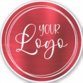  rode roze ombre Folie Witte Logo Sticker (Voorkant)