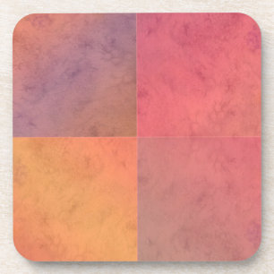 Rode Roze Oranje Gele Geometrische Waterverf Kunst Bier Onderzetter