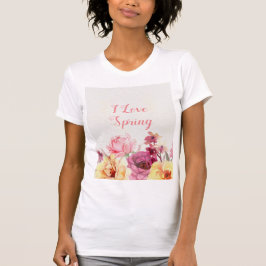 Rode roze paars gele bloemen, aanpasbaar t-shirt