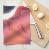 Rode roze Paarse Abstracte acrylveer Theedoek (Quarter Fold)