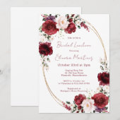 Rode roze Paarse Roos Floral Bridal Luncheon Kaart (Voorkant / Achterkant)