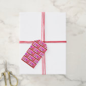 RODE, ROZE & PAARSE TULPEN Cadeaubijslage Cadeaulabel (Met Touw)