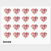 Rode, Roze & Paarse Tulpen Hart Sticker (Vel)