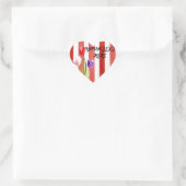 Rode, Roze & Paarse Tulpen Hart Sticker (Tas)