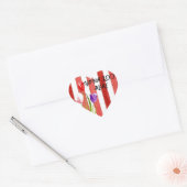 Rode, Roze & Paarse Tulpen Hart Sticker (Envelop)
