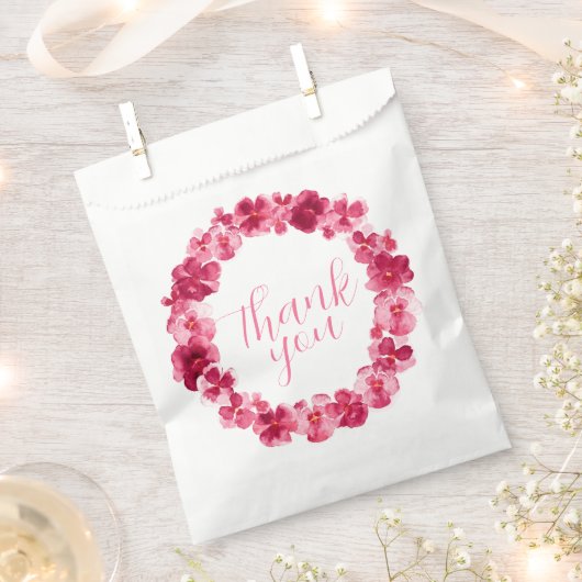 Rode roze pansie met dank aan waterverf kunst bedankzakje (Geknipt)