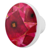 rode roze papaver keramische knop (Rechts)