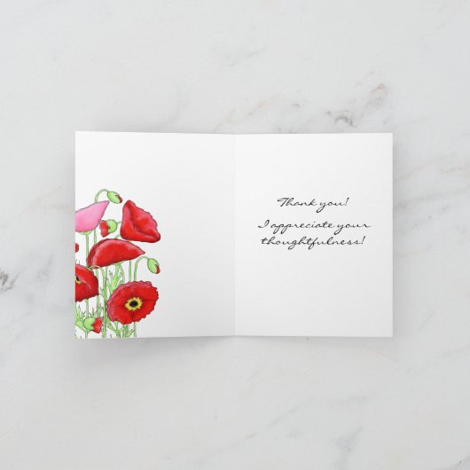 Rode roze papegaaibloemen Dank je wel notities (Binnen)