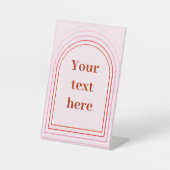 Rode roze pastel leuke lijsten. reclamebord met voetstuk (Voorkant)