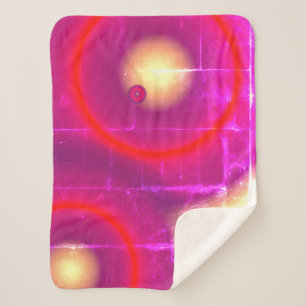 Rode Roze Planeten Zon Cirkel Astronomie Dekbed Sherpa Deken