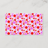 Rode roze poolpunten en cirkels bewerkbaar visitekaartje (Achterkant)