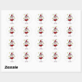 Rode/Roze Prinses Stick Figure Sticker (Vel)