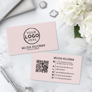 Rode Roze Professionele Logo QR Code Visitekaartje