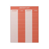 Rode Roze Retro boodschappenlijstje Notitieblok (Linkerzijde)