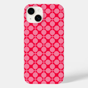Rode roze retro monochrome stippenpatroon Case-Mate iPhone 14 hoesje