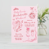 Rode Roze Romantische Cupido Meidenavond Kaart (Staand voorkant)