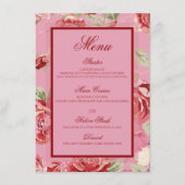 Rode Roze roos bloemachtige pioen bloem menu (Voorkant)