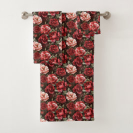 Rode Roze Roos Bloemen Bad Handdoek