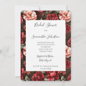 Rode Roze Roos Bloemen Bruidsdouche Kaart (Voorkant)