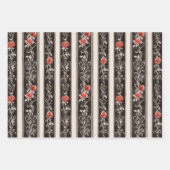 Rode Roze Roos Bloemen Inpakpapier Vel (Voorkant 2)