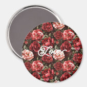 Rode Roze Roos Bloemen Magneet (Voorkant / Achterkant)