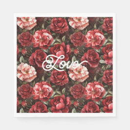 Rode Roze Roos Bloemen Servet