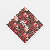 Rode Roze Roos Bloemen Servet (Hoek)