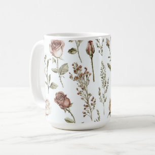 Rode Roze Roos Bloemig Koffiemok