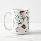 Rode Roze Roos Bloemig Koffiemok (Links)