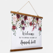 Rode Roze Roos Bloemrijke Bruidsfeest Verwelkoming Hangend Wandkleed (Gebogen)