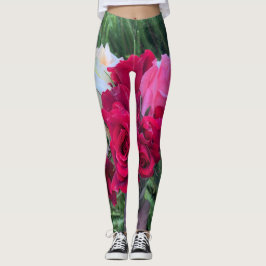 Rode roze roos Leggings