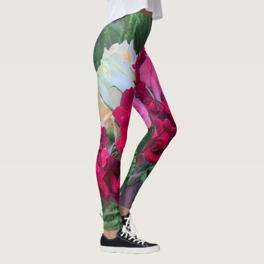 Rode roze roos Leggings (Rechts)