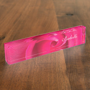 Rode Roze Roos Romantische Gepersonaliseerde Naamb Naambordje