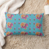 Rode Roze Roos Shabby Chic Teal Aqua Bloem Bloem Kussen (Deken)