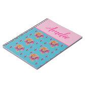 Rode Roze Roos Shabby Chic Teal Aqua Bloem Bloem Notitieboek (Linkerzijde)