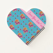 Rode Roze Roos Shabby Chic Teal Aqua Bloem Bloem Notitieboek (Achterkant)