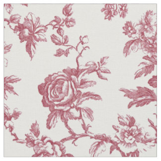 Rode Roze Roos Tak Toile Stof