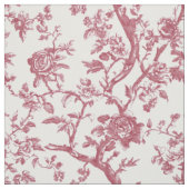Rode Roze Roos Tak Toile Stof (Swatch)