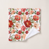 Rode roze Roses Poppies Trendy Girly Bad Handdoek (Wasdoekje)