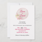 Rode roze Roses Wreath Wedding Kaart (Voorkant)