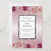 Rode roze roze roze Birthday Partij Kaart (Voorkant)