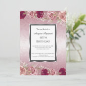 Rode roze roze roze Birthday Partij Kaart (Staand voorkant)