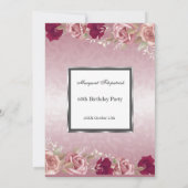 Rode roze roze roze Birthday Partij Kaart (Achterkant)