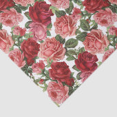 Rode & Roze Rozen Bloemen Bloemig Tissuepapier (Detail)