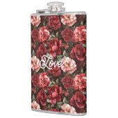 Rode Roze Rozen Bloemen Heupfles (Links)