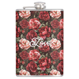 Rode Roze Rozen Bloemen Heupfles